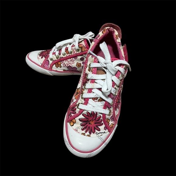 Coach Floral  Pink and White Sneakers women’s 7 - Picture 5 of 11